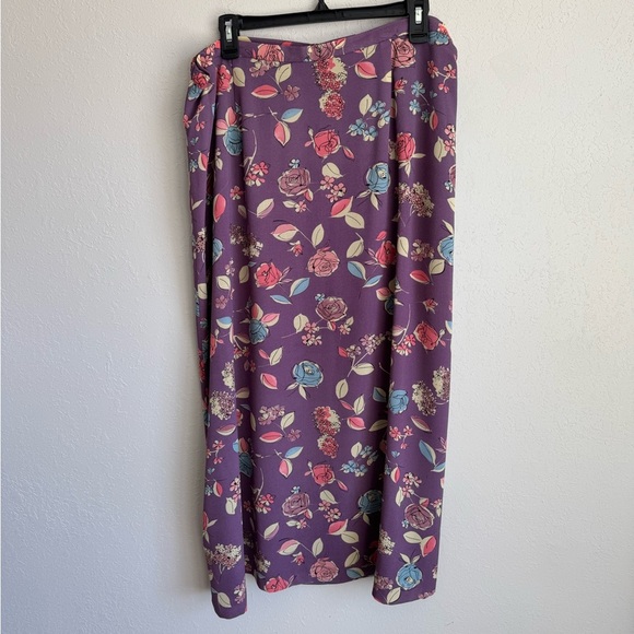 NWT Pendleton Purple Ditzy Floral Midi Skirt Womens 16W Romantic Flowy - Picture 1 of 4